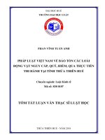 Pháp luật việt nam về bảo tồn các loại động vật nguy cấp, quý hiếm, qua thực tiễn thi hành tại tỉnh thừa thiên huế (tt) 