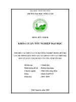 Tìm hiểu vai trò của cán bộ nông nghiệp trong hỗ trợ các hộ trồng quế tiếp cận các khoản vốn vay trên địa bàn xã xuân tầm   huyện văn yên   tỉnh yên bái 