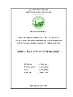 Thực hiện quy trình sản xuất cây keo lai (acacia hybrid) bằng phương pháp giâm hom tại công ty lâm nghiệp   đồng hỷ   thái nguyên 