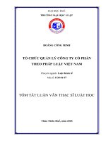 Tổ chức quản lý công ty cổ phần theo pháp luật việt nam (tt) 