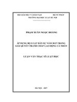 Áp dụng bộ luật dân sự năm 2015 trong giải quyết tranh chấp lao động cá nhân  