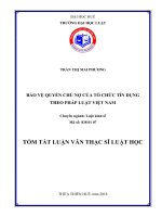 Bảo vệ quyền lợi chủ nợ của tổ chức tín dụng theo pháp luật việt nam (tt) 