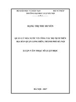 Quản lý nhà nước về công tác hộ tịch trên địa bàn quận long biên, thành phố hà nội  