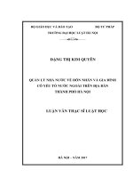 Quản lý nhà nước về hôn nhân và gia đình có yếu tố nước ngoài trên địa bàn thành phố hà nội  