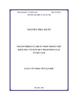 Trách nhiệm của bộ tư pháp trong việc kiểm tra văn bản quy phạm pháp luật ở việt nam  