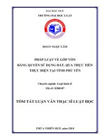 Pháp luật về góp vốn bằng quyền sử dụng đất, qua thực tiễn thực hiện tại tỉnh phú yên (tt) 