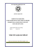 Nghiên cứu xác định giống và một số biện pháp kỹ thuật trồng cây bìm bìm (pharbitits nil (l ) choisy) phục vụ sản xuất dược liệu chất lượng (tt) 