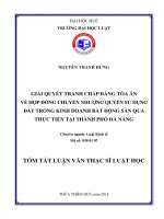 Giải quyết tranh chấp bằng tòa án về hợp đồng chuyển nhượng quyền sử dụng đất trong kinh doanh bất động sản qua thực tiễn tại thành phố đà nẵng (tt) 