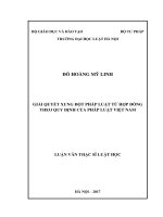 Giải quyết xung đột pháp luật từ hợp đồng theo quy định của pháp luật việt nam  