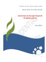 HƯỚNG DẪN HÌNH THỨC TRÌNH BÀY BÁO CÁO TỐT NGHIỆP - LUẬN VĂN (KHÓA LUẬN) TỐT NGHIỆP