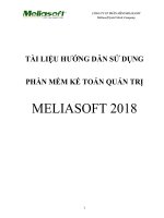 TÀI LIỆU HƯỚNG DẪN SỬ DỤNG PHẦN MỀM KẾ TOÁN QUẢN TRỊ MELIASOFT 2018