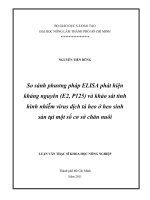 So sánh phương pháp ELISA phát hiện  kháng nguyên (E2, P125) và khảo sát tình  hình nhiễm virus dịch tả heo ở heo sinh  sản tại một số cơ sở chăn nuôi 