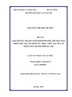 Giải quyết tranh chấp kinh doanh, thương mại theo thủ tục sơ thẩm từ thực tiễn tại tòa án nhân dân thành phố hà nội  