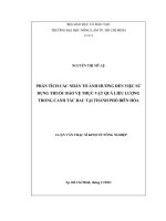 PHÂN TÍCH CÁC NHÂN TỐ ẢNH HƯỞNG ĐẾN VIỆC SỬ  DỤNG THUỐC BẢO VỆ THỰC VẬT QUÁ LIỀU LƯỢNG  TRONG CANH TÁC RAU TẠI THÀNH PHỐ BIÊN HÒA   