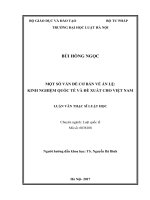 Một số vấn đề cơ bản về án lệ kinh nghiệm quốc tế và đề xuất cho việt nam  