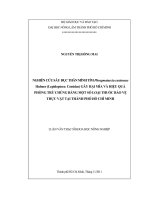   NGHIÊN CỨU SÂU ĐỤC THÂN MÌNH TÍM Phragmataecia castaneae  Hubner (Lepidoptera: Cossidae) GÂY HẠI MÍA VÀ HIỆU QUẢ  PHÒNG TRỪ CHÚNG BẰNG MỘT SỐ LOẠI THUỐC BẢO VỆ  THỰC VẬT TẠI THÀNH PHỐ HỒ CHÍ MINH    