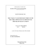           THỰC TRẠNG VÀ GIẢI PHÁP HOÀN THIỆN CƠ CHẾ  THỰC HIỆN CHÍNH SÁCH TÀI CHÍNH ĐẤT ĐAI  TRÊN ĐỊA BÀN QUẬN 9, TP.HCM 