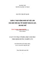 Quản lý hoạt động khảo sát việc làm của sinh viên sau tốt nghiệp khoa du lịch – đại học huế (tt) 