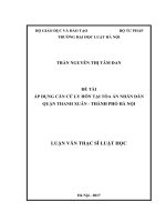 Áp dụng căn cứ ly hôn tại tòa án nhân dân quận thanh xuân – thành phố hà nội  