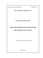 THỰC THI CHÍNH SÁCH AN SINH xã hội tại tây NGUYÊN