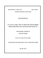 Lý luận và thực tiễn về miễn trừ trách nhiệm trong hợp đồng mua bán hàng hóa quốc tế  