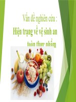 nghiên cứu hiện trạng vệ sinh an toàn thực phẩm