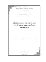   ĐỀ KHÁNG KHÁNG SINH VÀ INTEGRON CỦA BỐN GIỐNG VI KHUẨN PHÂN LẬP TỪ ĐẤT VÀ NƯỚC     