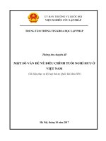 MỘT SỐ VẤN ĐỀ VỀ ĐIỀU CHỈNH TUỔI NGHỈ HƯU Ở VIỆT NAM