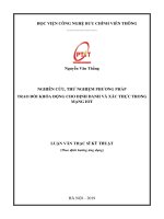 Nghiên cứu, thử nghiệm phương pháp trao đổi khóa động cho định danh và xác thực trong mạng IOT (Luận văn thạc sĩ)