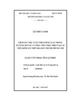 Kiểm sát việc tuân theo pháp luật trong tố tụng dân sự và thực tiễn thực hiện tại các viện kiểm sát trên địa bàn thành phố hà nội  