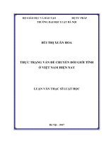 Thực trạng vấn đề chuyển đổi giới tính ở việt nam hiện nay  