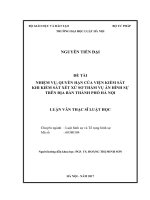 Nhiệm vụ, quyền hạn của viện kiểm sát khi kiểm sát xét xử sơ thẩm vụ án hình sự trên địa bàn thành phố hà nội  