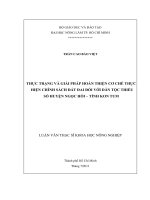   THỰC TRẠNG VÀ GIẢI PHÁP HOÀN THIỆN CƠ CHẾ THỰC  HIỆN CHÍNH SÁCH ĐẤT ĐAI ĐỐI VỚI DÂN TỘC THIỂU   SỐ HUYỆN NGỌC HỒI – TỈNH KON TUM   