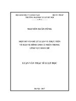 Một số vấn đề lý luận và thực tiễn về bảo vệ hình ảnh cá nhân trong lĩnh vực báo chí
