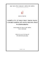 Nghiên cứu về nhận thức trong mạng cảm biển không dây bằng phương pháp Watermarking (tt)