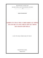 NGHIÊN CỨU TỐI ƯU HÓA VÀ ĐIỀU KHIỂN CÁC THÔNG  SỐ LÀM VIỆC CỦA MÁY TRỤNG LIÊN TỤC TRONG   DÂY CHUYỀN GIẾT MỔ GÀ 