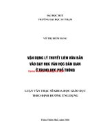 Vận dụng lý thuyết liên văn bản vào dạy học văn học dân gian ở trường trung học phổ thông (tt) 