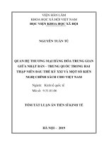 Quan hệ thương mại hàng hóa trung gian giữa nhật bản – trung quốc trong hai thập niên đầu thế kỷ XXI và một số kiến nghị chính sách cho việt nam tt 
