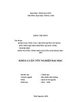 Đánh giá công tác chuyển quyền sử dụng đất trên địa bàn phường quang vinh, thành phố thái nguyên   tỉnh thái nguyên giai đoạn 2015   2017 