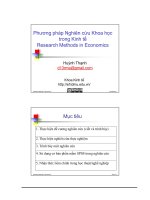 Phương pháp Nghiên cứu Khoa học trong Kinh tế Research Methods in Economics