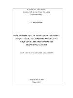PHÂN TÍCH BIẾN ĐỘNG DI TRUYỀN QUẦN THỂ TROPHA  (Jatropha Curcas L.) XỬ LÝ ĐỘT BIẾN NGUỒN Co60  VÀ  CHỌN LỌC CÁ THỂ TRONG ĐỜI M1 TẠI   TRẢNG BÀNG, TÂY NINH