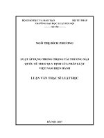 Luật áp dụng trong trọng tài thương mại quốc tế theo quy định của pháp luật việt nam hiện hành  