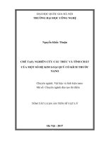 Chế tạo, nghiên cứu cấu trúc và tính chất của một số hệ kim loại quý có kích thước nano (tt) 