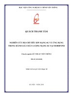 Nghiên cứu bộ chỉ tiêu KPI mạng 4G và ứng dụng trong đánh giá chất lượng mạng 4G tại Mobifone (tt)