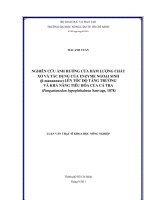 NGHIÊN CỨU ẢNH HƯỞNG CỦA HÀM LƯỢNG CHẤT  XƠ VÀ TÁC DỤNG CỦA ENZYME NGOẠI SINH   (βmannanase) LÊN TỐC ĐỘ TĂNG TRƯỞNG   VÀ KHẢ NĂNG TIÊU HÓA CỦA CÁ TRA   (Pangasianodon hypophthalmus Sauvage, 1878)     