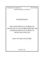 Thực trạng pháp luật về trọng tài thương mại và các giải pháp nhằm thực thi có hiệu quả pháp luật về trọng tài thương mại ở việt nam  