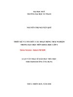 Thiết kế và tổ chức các hoạt động trải nghiệm trong dạy học môn khoa học lớp 4 (tt) 