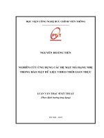 Nghiên cứu ứng dụng các hệ mật mã hạng nhẹ trong bảo mật dữ liệu video thời gian thực (Luận văn thạc sĩ)