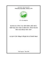 Đánh giá công tác dồn điền, đổi thửa trên địa bàn thị xã bỉm sơn, tỉnh thanh hóa giai đoạn 2013 2017 