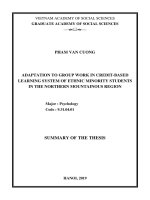 Thích ứng với học tập nhóm theo học chế tín chỉ của sinh viên người dân tộc thiểu số miền núi phía bắc tt tiếng anh 